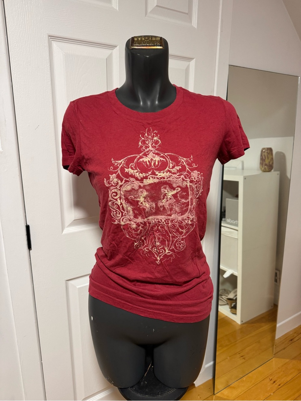 Women's Red Graphic Crewneck Tee
